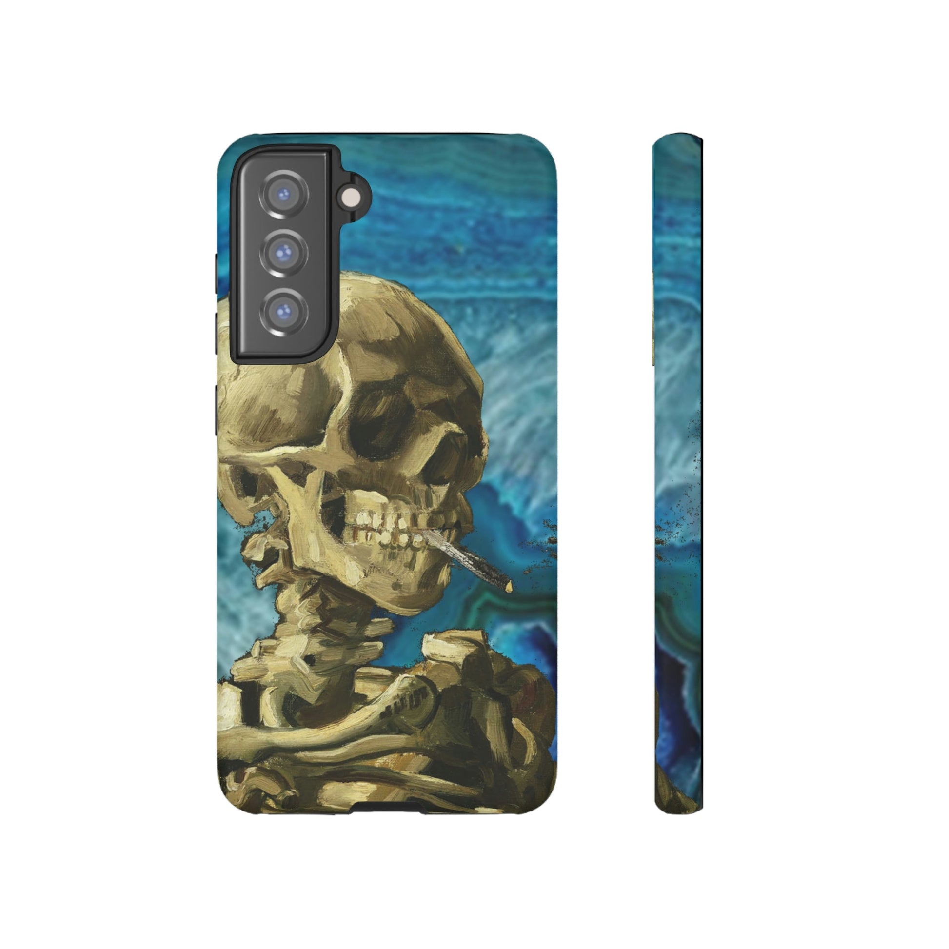 Phone Case-BLUE SKELETON | Tough-Samsung Galaxy S21 FE-Matte-PhoneCaseBoss-Phone-Best-Phone-Cases