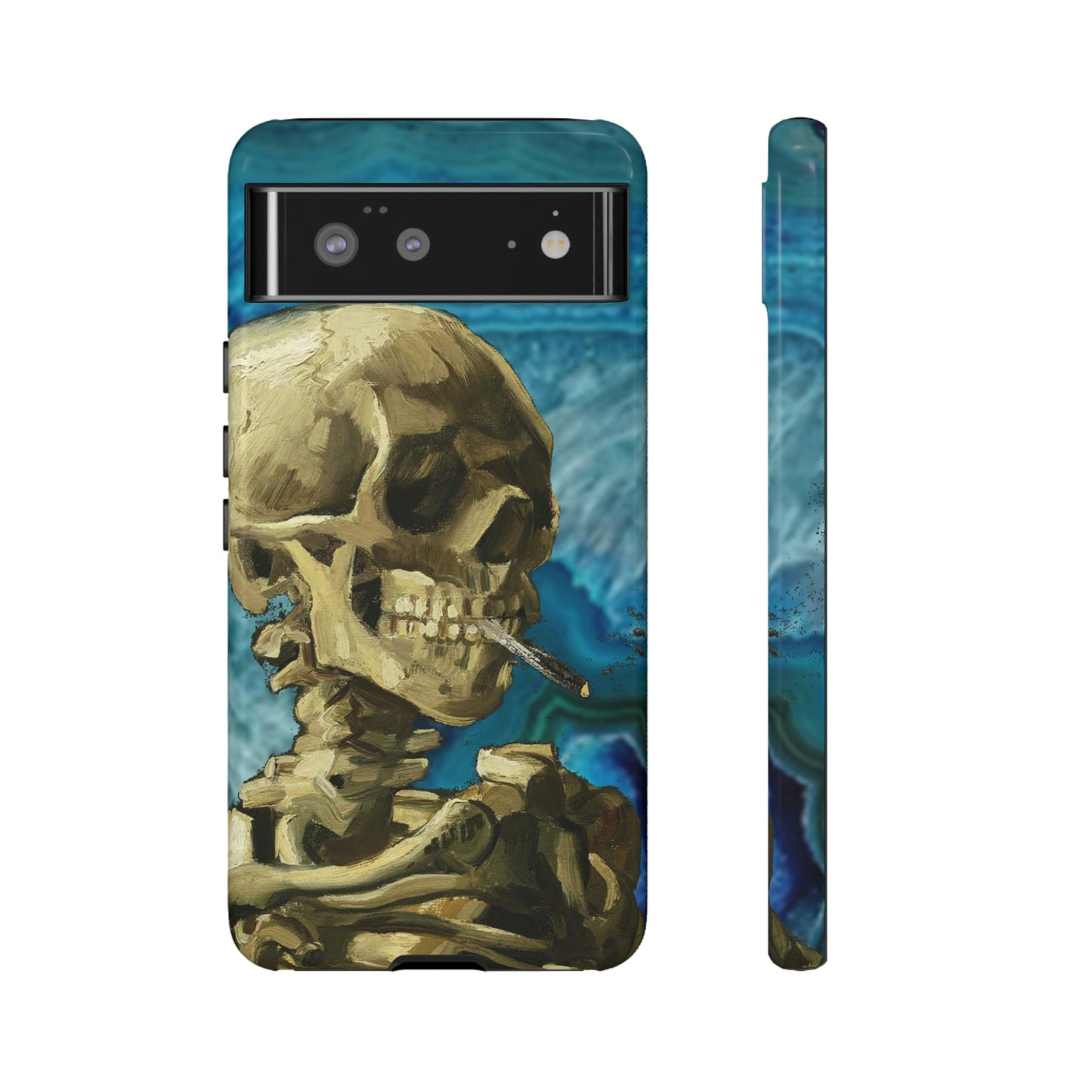 Phone Case-BLUE SKELETON | Tough-Google Pixel 6-Glossy-PhoneCaseBoss-Phone-Best-Phone-Cases