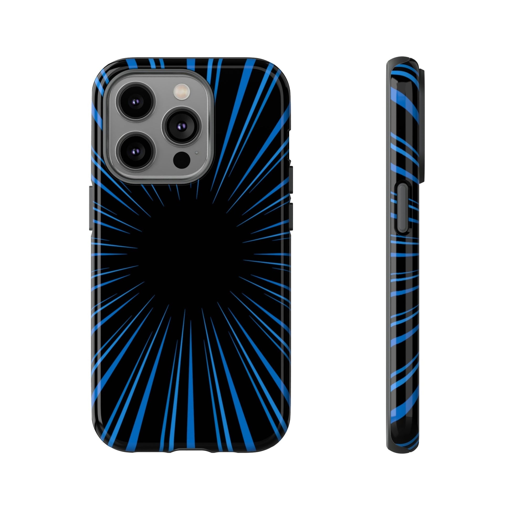 Phone Case-BLUE STARBURST | Tough-iPhone 14 Pro-Glossy-PhoneCaseBoss-Phone-Best-Phone-Cases