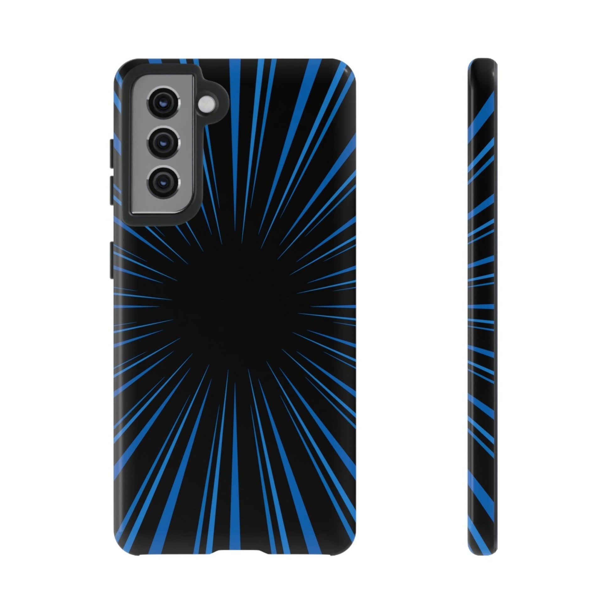 Phone Case-BLUE STARBURST | Tough-Samsung Galaxy S21-Glossy-PhoneCaseBoss-Phone-Best-Phone-Cases