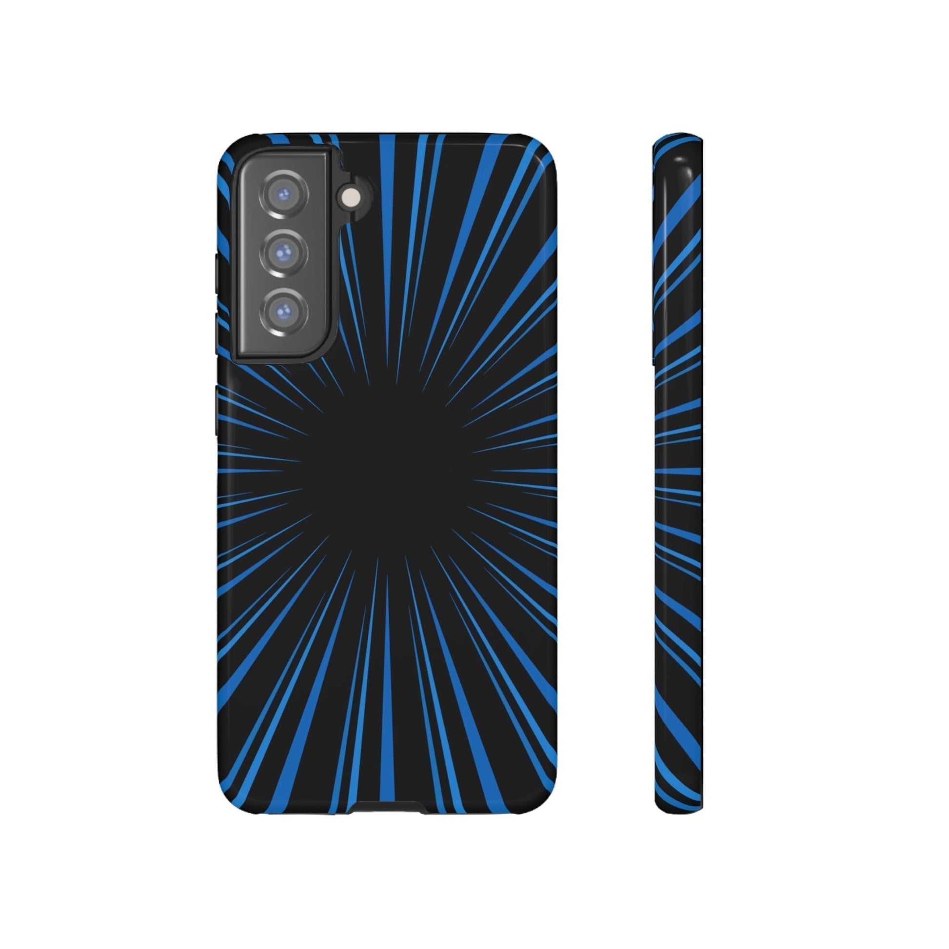 Phone Case-BLUE STARBURST | Tough-Samsung Galaxy S21 FE-Glossy-PhoneCaseBoss-Phone-Best-Phone-Cases