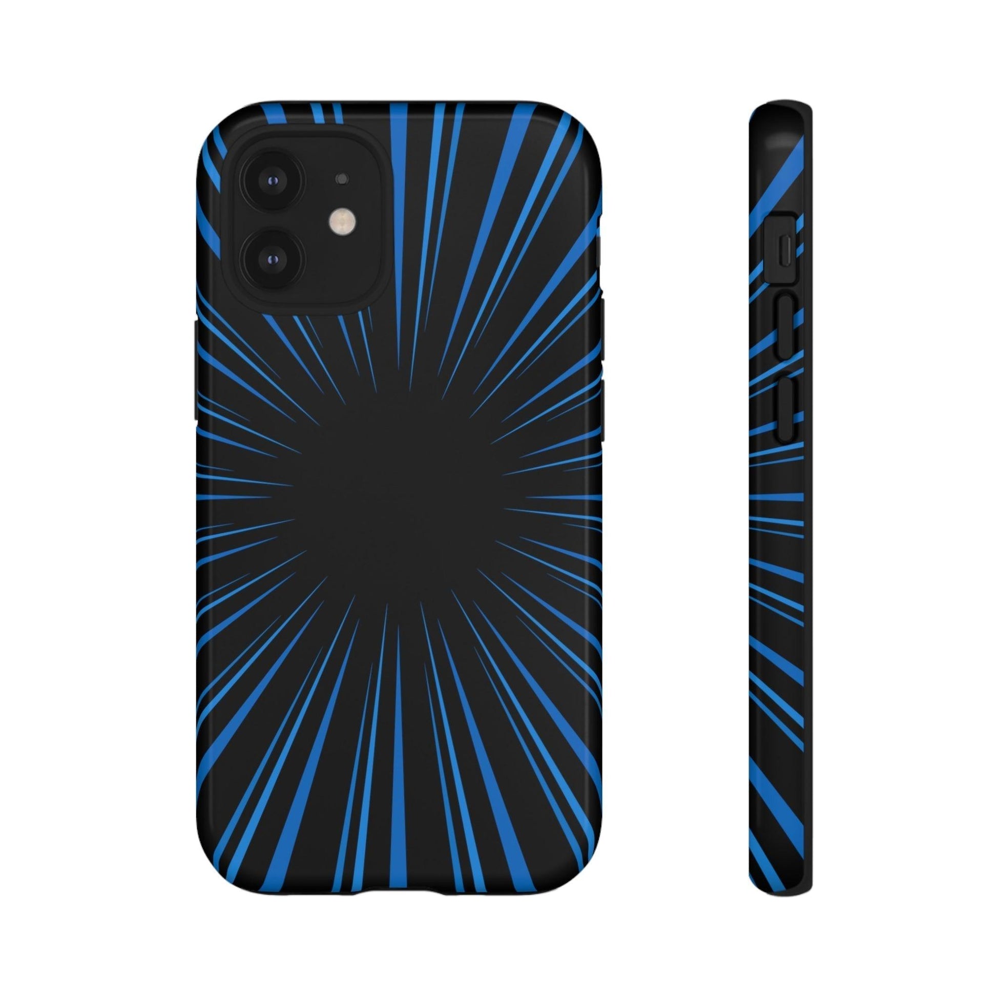 Phone Case-BLUE STARBURST | Tough-iPhone 12 Mini-Glossy-PhoneCaseBoss-Phone-Best-Phone-Cases