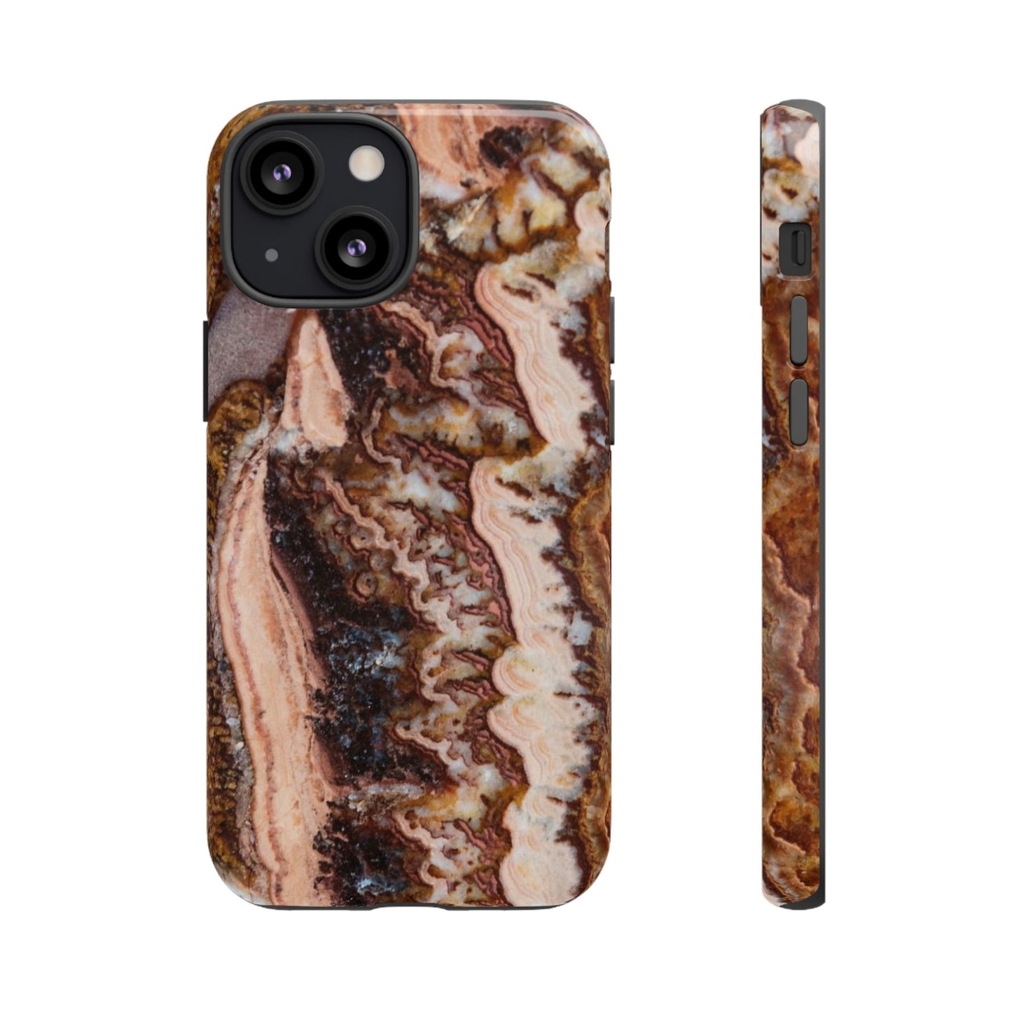 Phone Case-BROWN AGATE | Tough-iPhone 13 Mini-Glossy-PhoneCaseBoss-Phone-Best-Phone-Cases