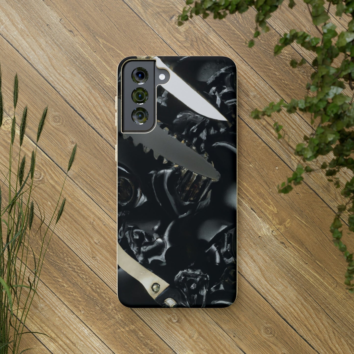 Biodegradeable iPhone Case Earth Friendly Android Phone Case-Biodegradable Phone Case, iPhone Case, Samsung phone Case, Black Roses & Knives-PhoneCaseBoss-Phone-Best-Phone-Cases