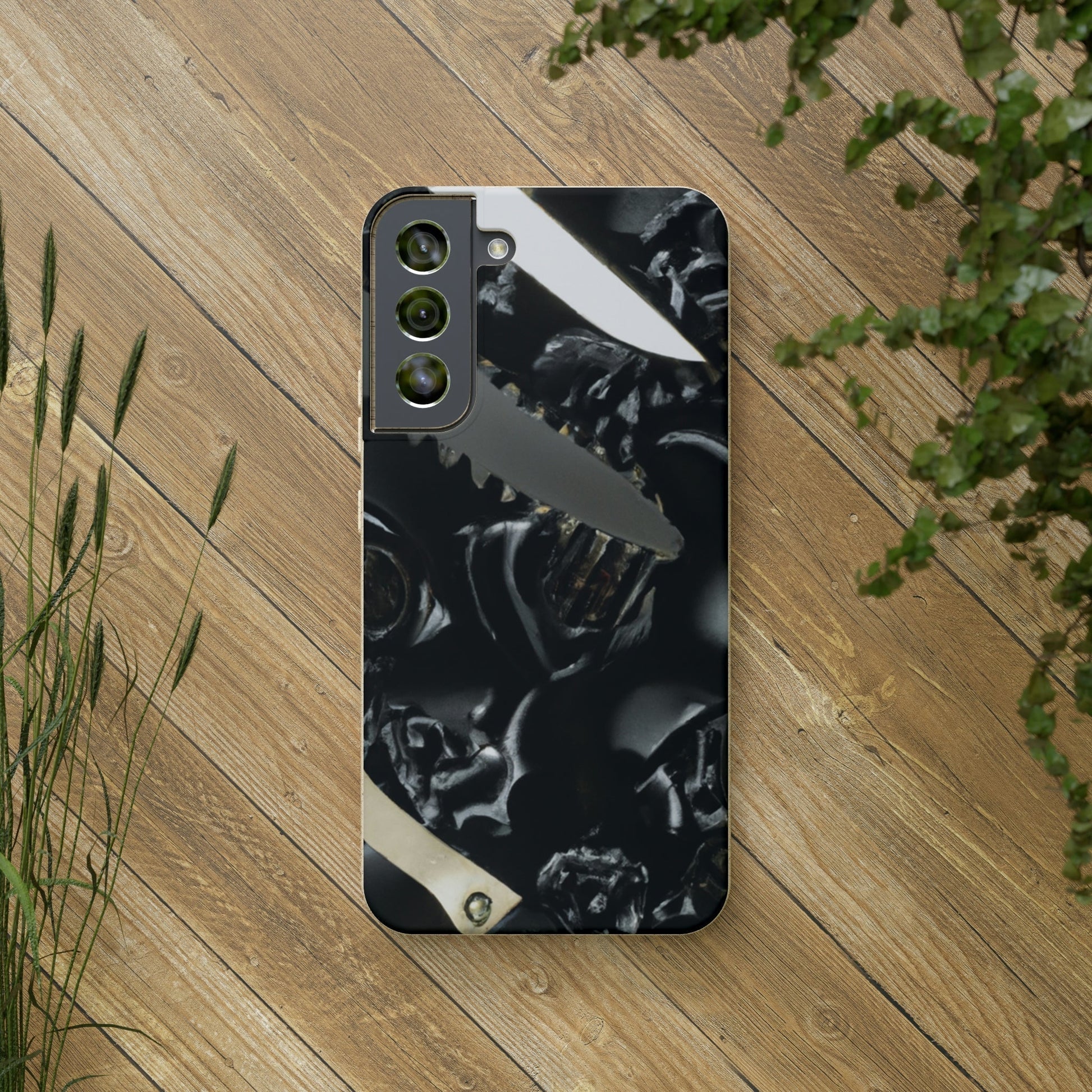 Biodegradeable iPhone Case Earth Friendly Android Phone Case-Biodegradable Phone Case, iPhone Case, Samsung phone Case, Black Roses & Knives-PhoneCaseBoss-Phone-Best-Phone-Cases