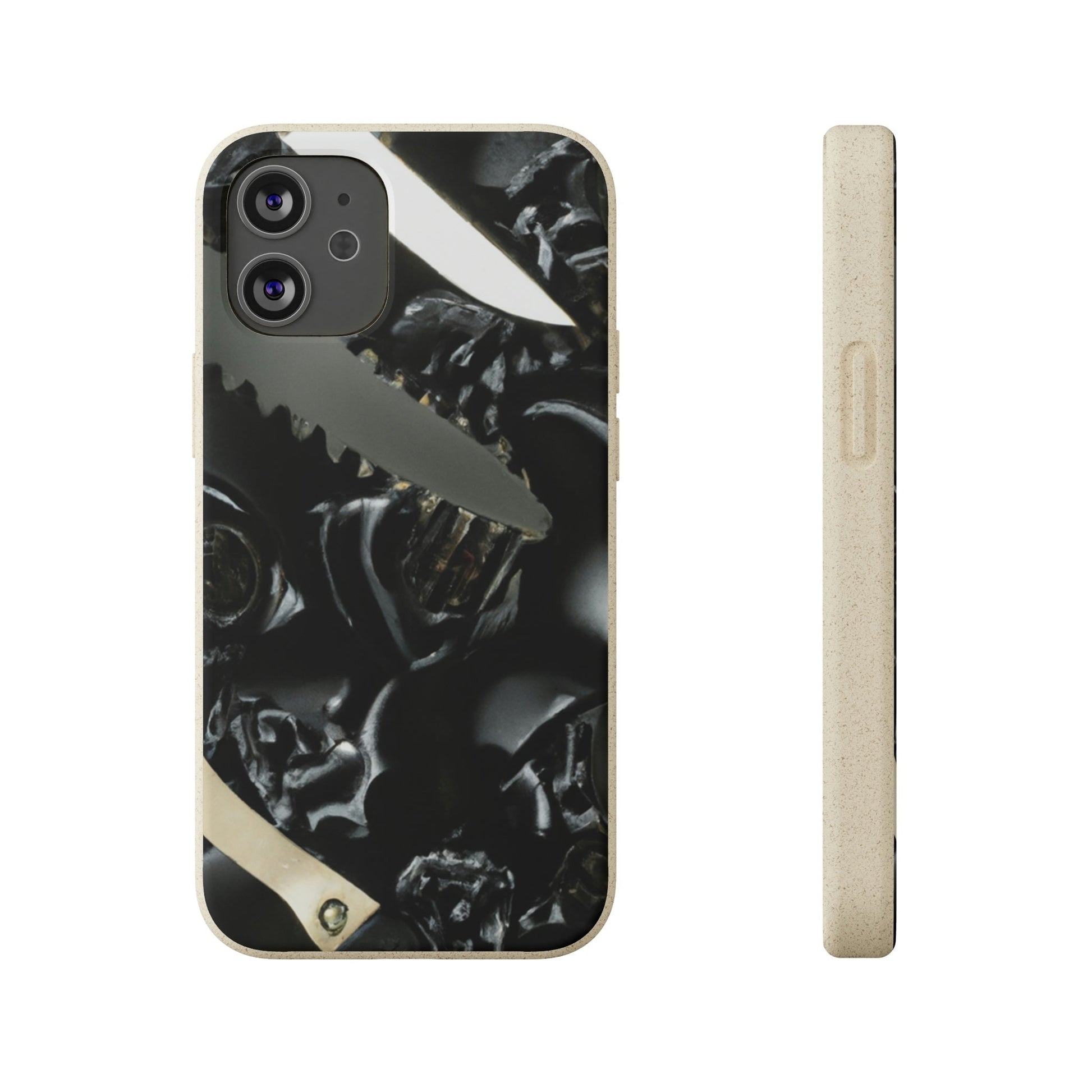 Biodegradeable iPhone Case Earth Friendly Android Phone Case-Biodegradable Phone Case, iPhone Case, Samsung phone Case, Black Roses & Knives-iPhone 12 Mini-PhoneCaseBoss-Phone-Best-Phone-Cases