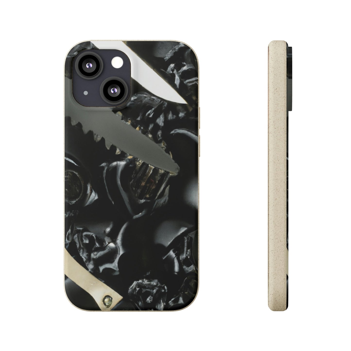 Biodegradeable iPhone Case Earth Friendly Android Phone Case-Biodegradable Phone Case, iPhone Case, Samsung phone Case, Black Roses & Knives-iPhone 13 Mini with gift packaging-PhoneCaseBoss-Phone-Best-Phone-Cases