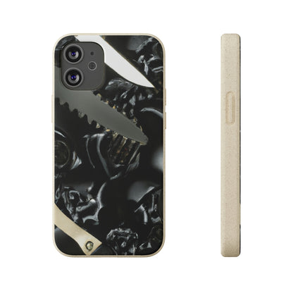 Biodegradeable iPhone Case Earth Friendly Android Phone Case-Biodegradable Phone Case, iPhone Case, Samsung phone Case, Black Roses & Knives-iPhone 12 Mini with gift packaging-PhoneCaseBoss-Phone-Best-Phone-Cases