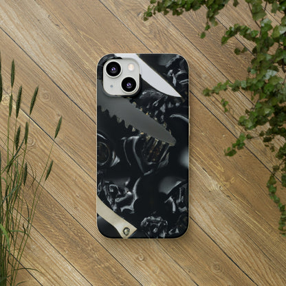 Biodegradeable iPhone Case Earth Friendly Android Phone Case-Biodegradable Phone Case, iPhone Case, Samsung phone Case, Black Roses & Knives-PhoneCaseBoss-Phone-Best-Phone-Cases