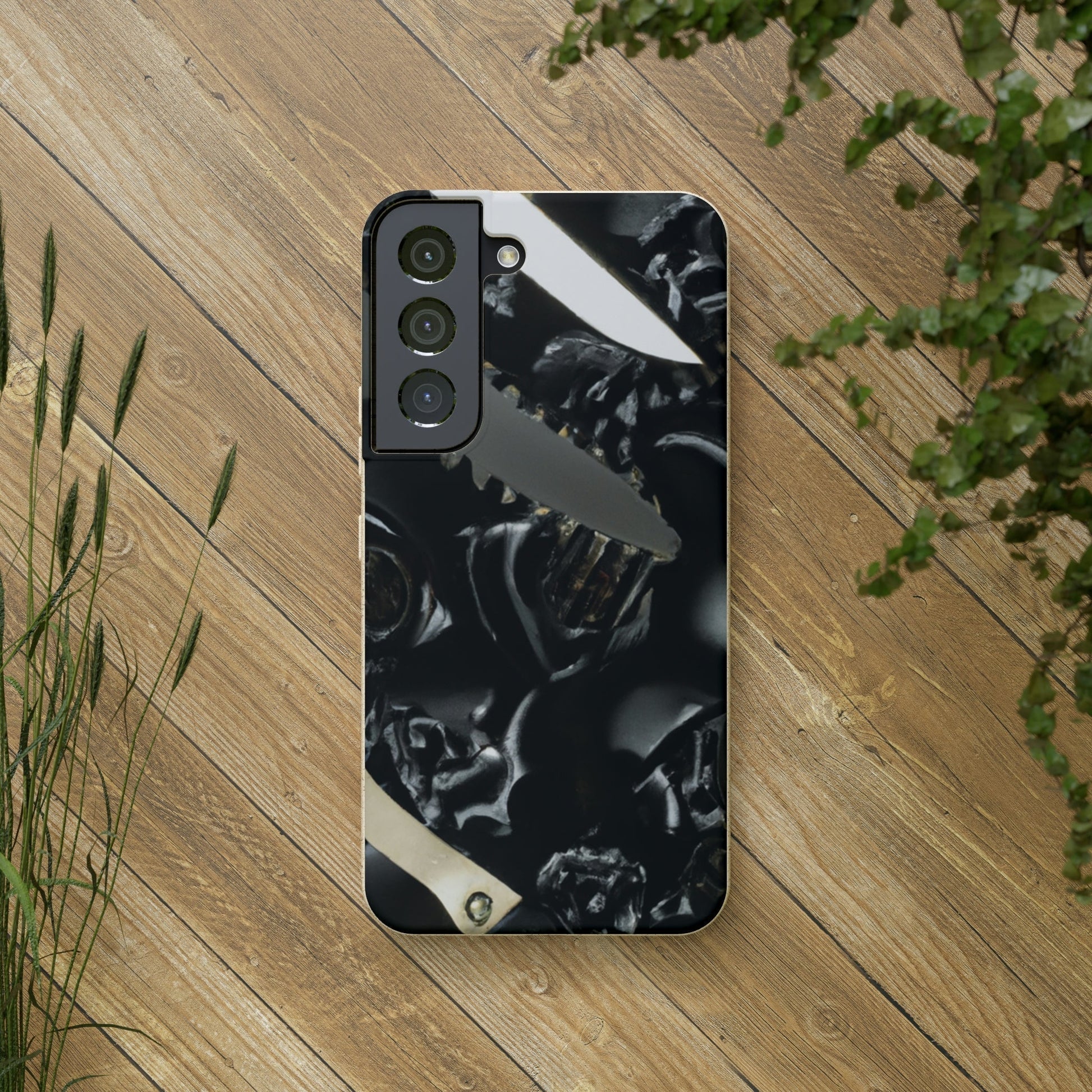 Biodegradeable iPhone Case Earth Friendly Android Phone Case-Biodegradable Phone Case, iPhone Case, Samsung phone Case, Black Roses & Knives-PhoneCaseBoss-Phone-Best-Phone-Cases