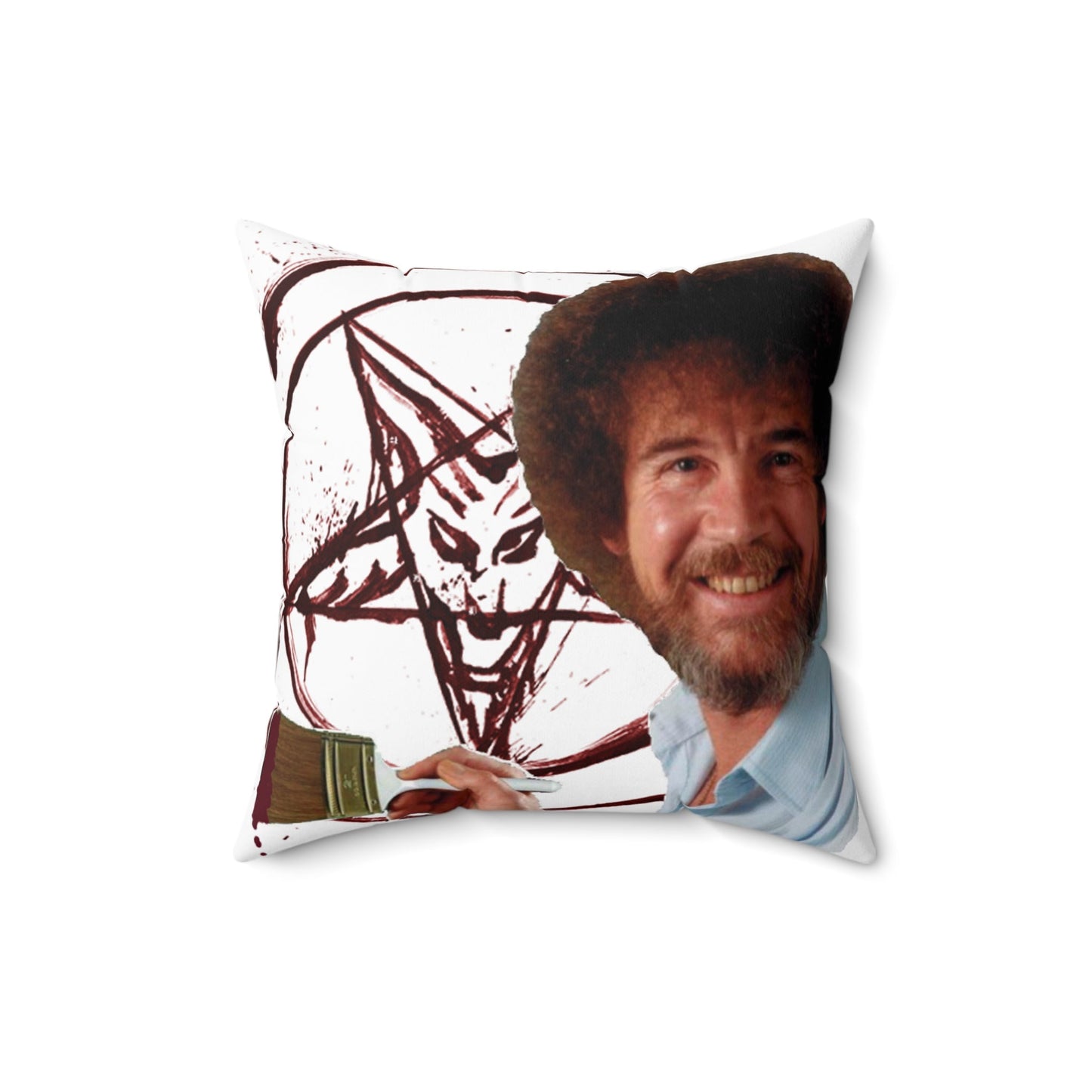 Bob paints a pentagram - Faux Suede Square Pillow-Home Decor-Printify-All Over Print, Home & Living, More, Pillows & Covers | 16" × 16",,,7782711033949-Bob-paints-a-pentagram-Faux-Suede-Square-Pillow-Home-Decor-All-Over-Print-Home-Living-More-Pillows-Covers-16-x-16-Best-Online-Gift-Shop-2, PhoneCaseBoss | Image-position:2-SKU:[sku}, Barcode: