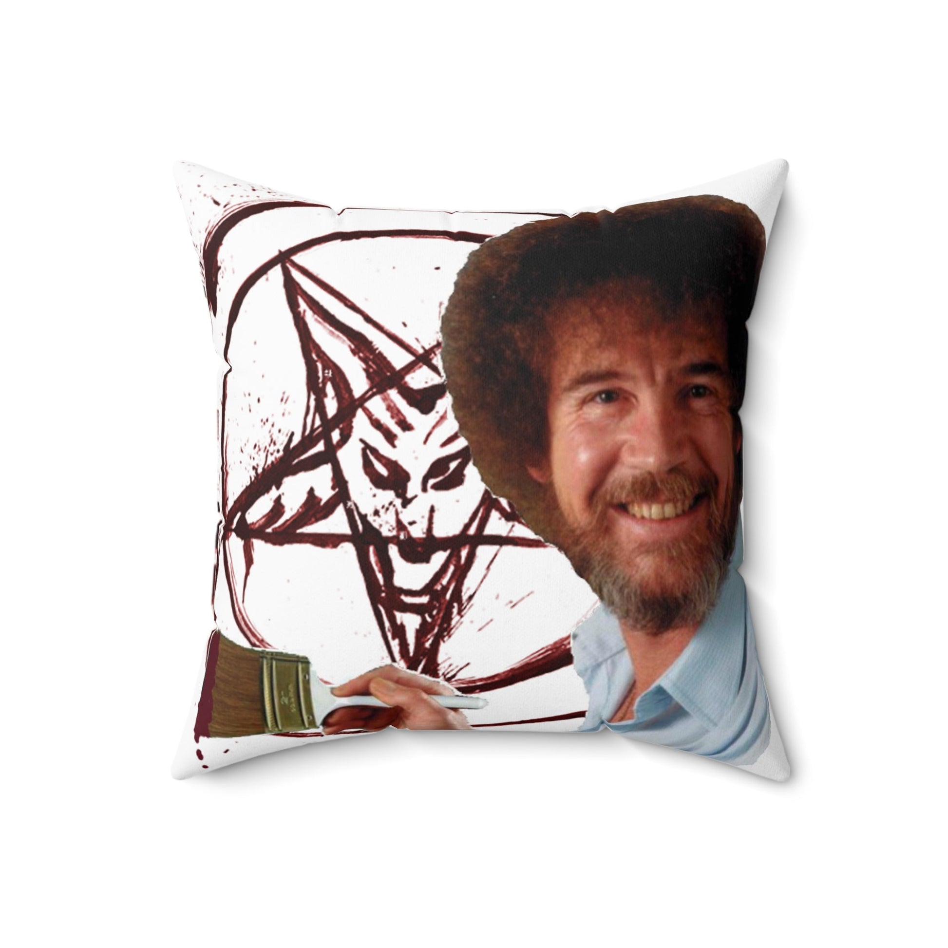 Bob paints a pentagram - Faux Suede Square Pillow-Home Decor-Printify-All Over Print, Home & Living, More, Pillows & Covers | 18" × 18",,,7782711033949-Bob-paints-a-pentagram-Faux-Suede-Square-Pillow-Home-Decor-All-Over-Print-Home-Living-More-Pillows-Covers-18-x-18-Best-Online-Gift-Shop-3, PhoneCaseBoss | Image-position:3-SKU:[sku}, Barcode: