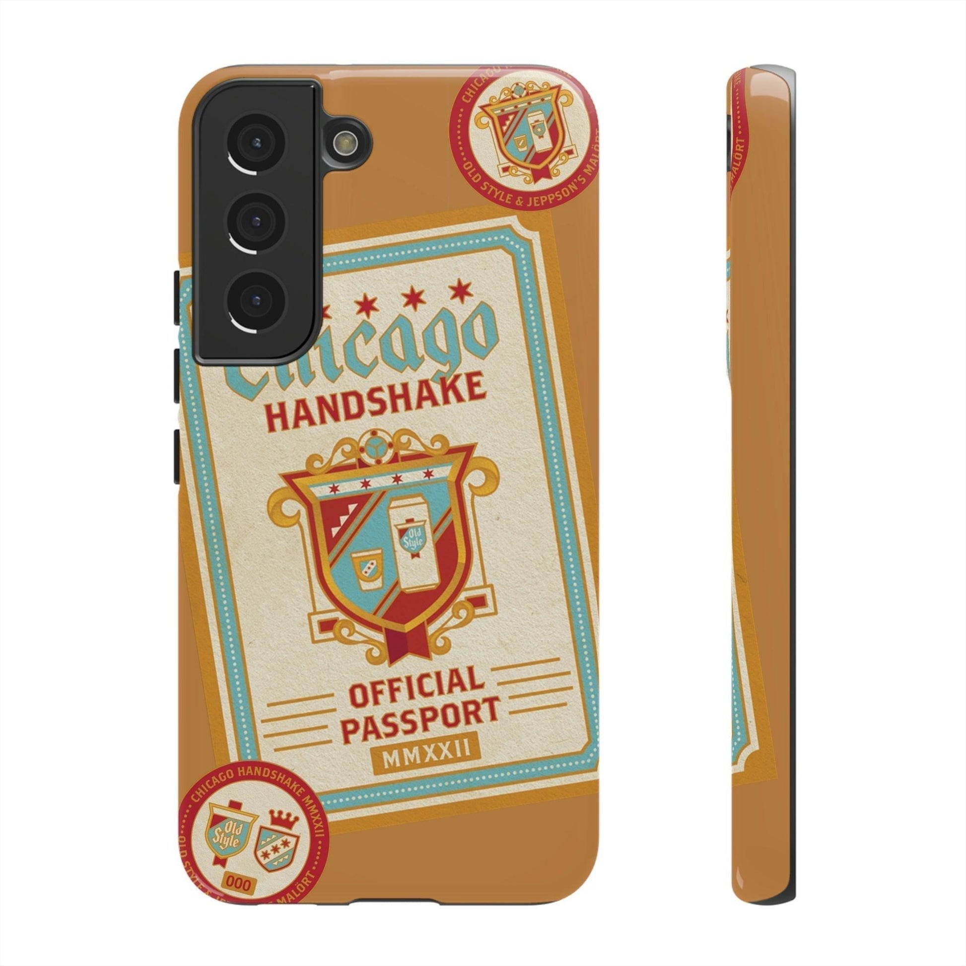 Phone Case-CHICAGO HANDSHAKE | Tough-Samsung Galaxy S22-Glossy-PhoneCaseBoss-Phone-Best-Phone-Cases