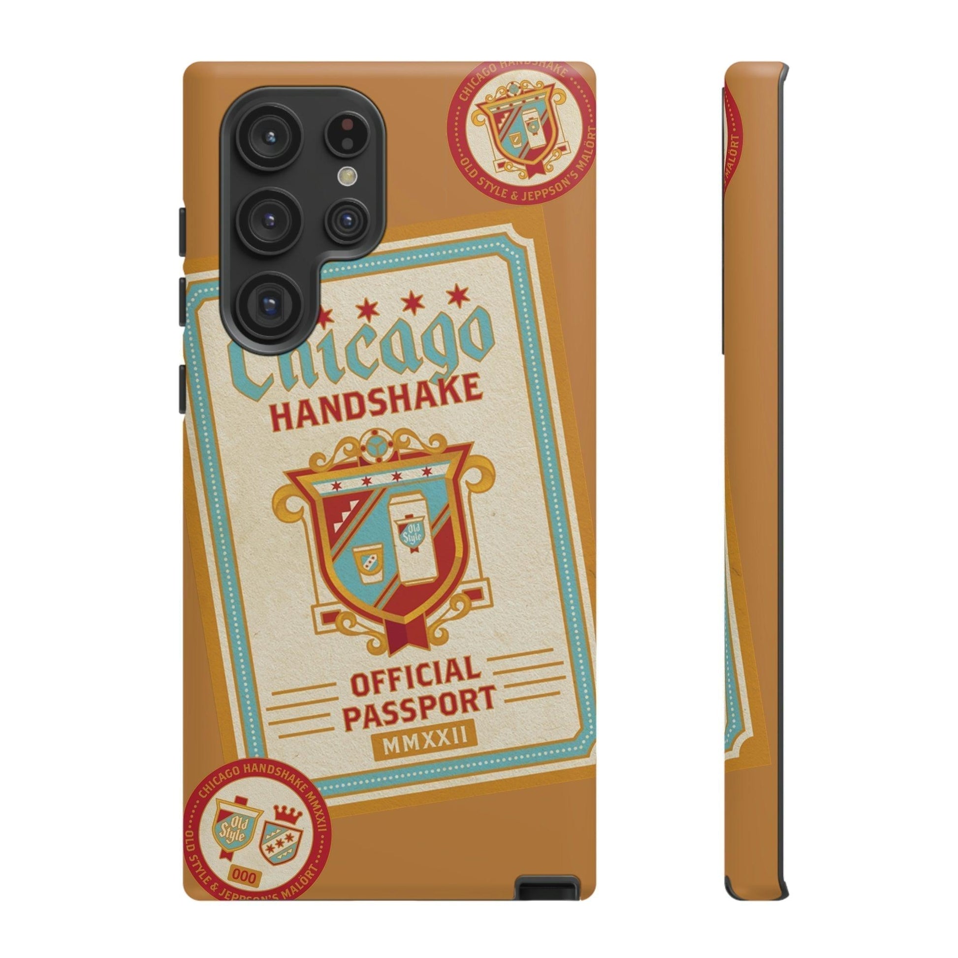 Phone Case-CHICAGO HANDSHAKE | Tough-Samsung Galaxy S22 Ultra-Matte-PhoneCaseBoss-Phone-Best-Phone-Cases