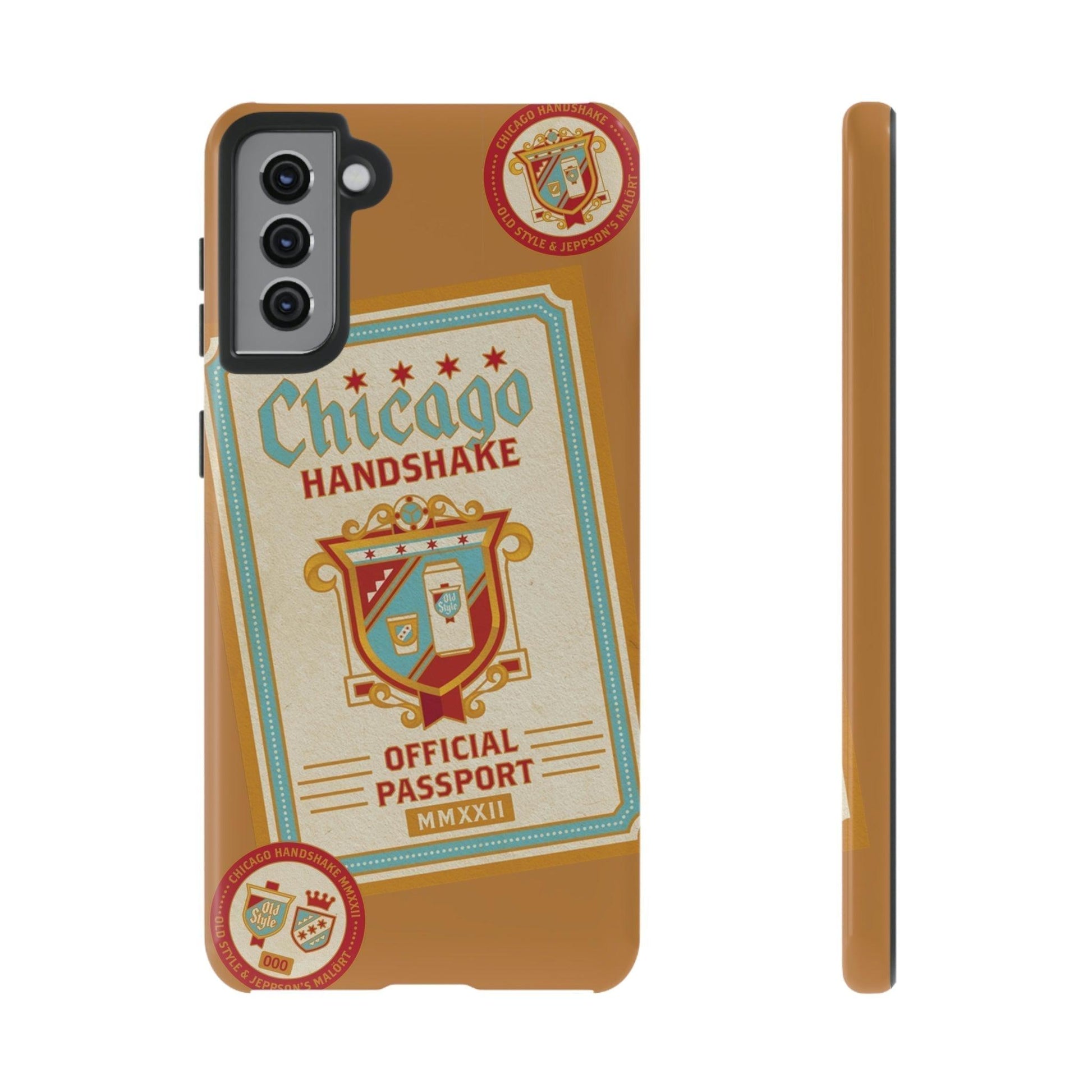 Phone Case-CHICAGO HANDSHAKE | Tough-Samsung Galaxy S21 Plus-Glossy-PhoneCaseBoss-Phone-Best-Phone-Cases