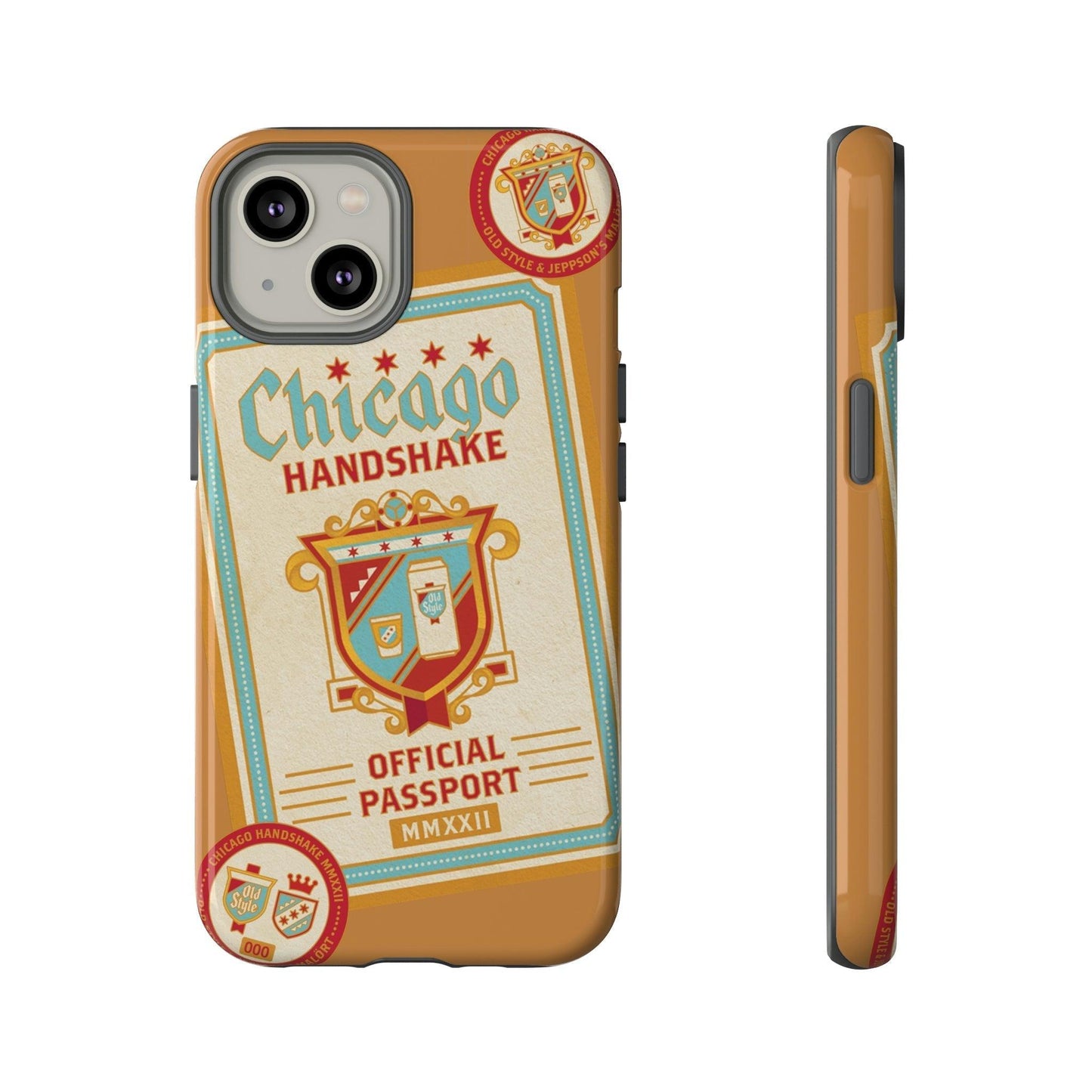 Phone Case-CHICAGO HANDSHAKE | Tough-iPhone 14-Glossy-PhoneCaseBoss-Phone-Best-Phone-Cases