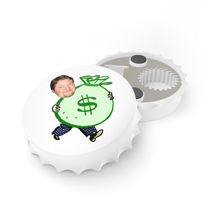 Cartoon Stu and The Bag of Money Bottle Opener-Accessories-Printify-One size-White-Home & Living, Kitchen Accessories, Magnets, Magnets & Stickers-PhoneCaseBoss.com