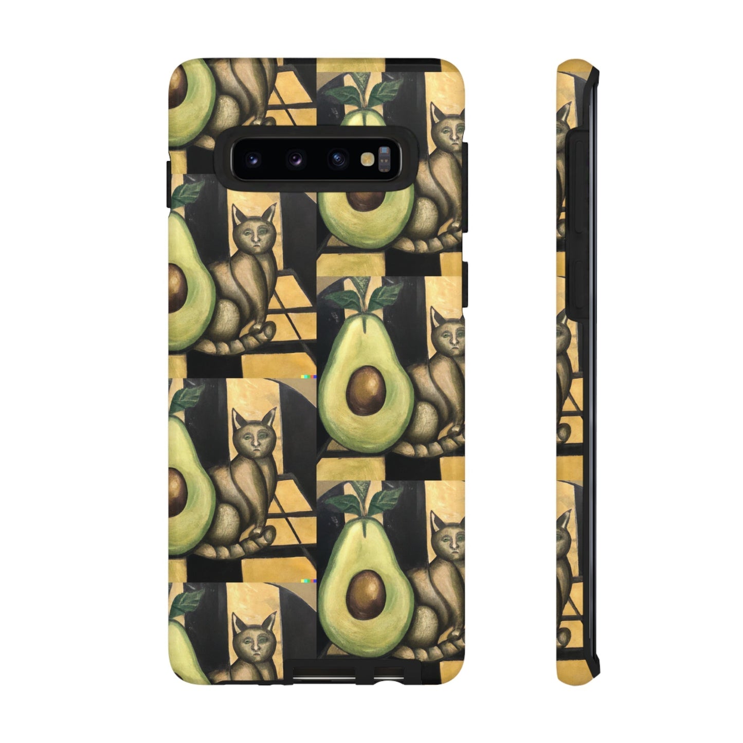 Phone Case-Cat Doesn't Notice Avocado | Tough-Samsung Galaxy S10-Glossy-PhoneCaseBoss-Phone-Best-Phone-Cases