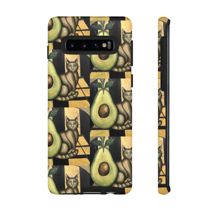 Phone Case-Cat Doesn't Notice Avocado | Tough-Samsung Galaxy S10-Glossy-PhoneCaseBoss-Phone-Best-Phone-Cases