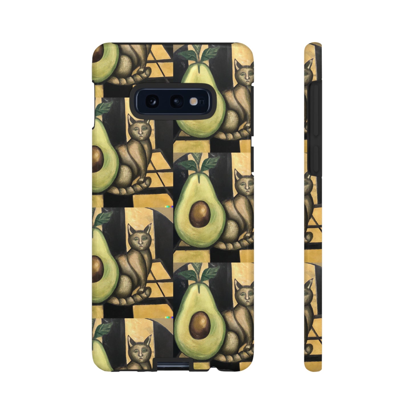 Phone Case-Cat Doesn't Notice Avocado | Tough-Samsung Galaxy S10E-Glossy-PhoneCaseBoss-Phone-Best-Phone-Cases