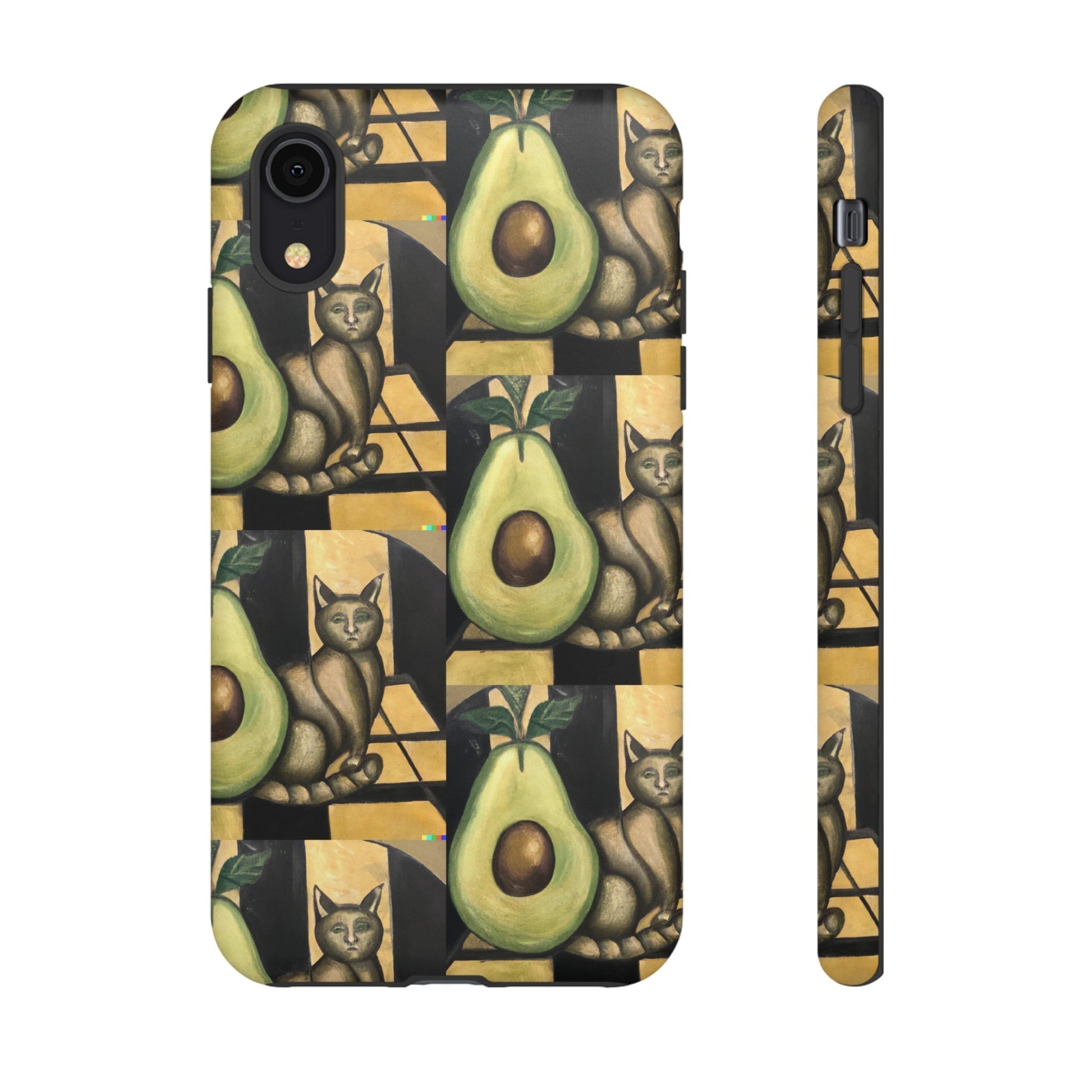 Phone Case-Cat Doesn't Notice Avocado | Tough-iPhone XR-Matte-PhoneCaseBoss-Phone-Best-Phone-Cases