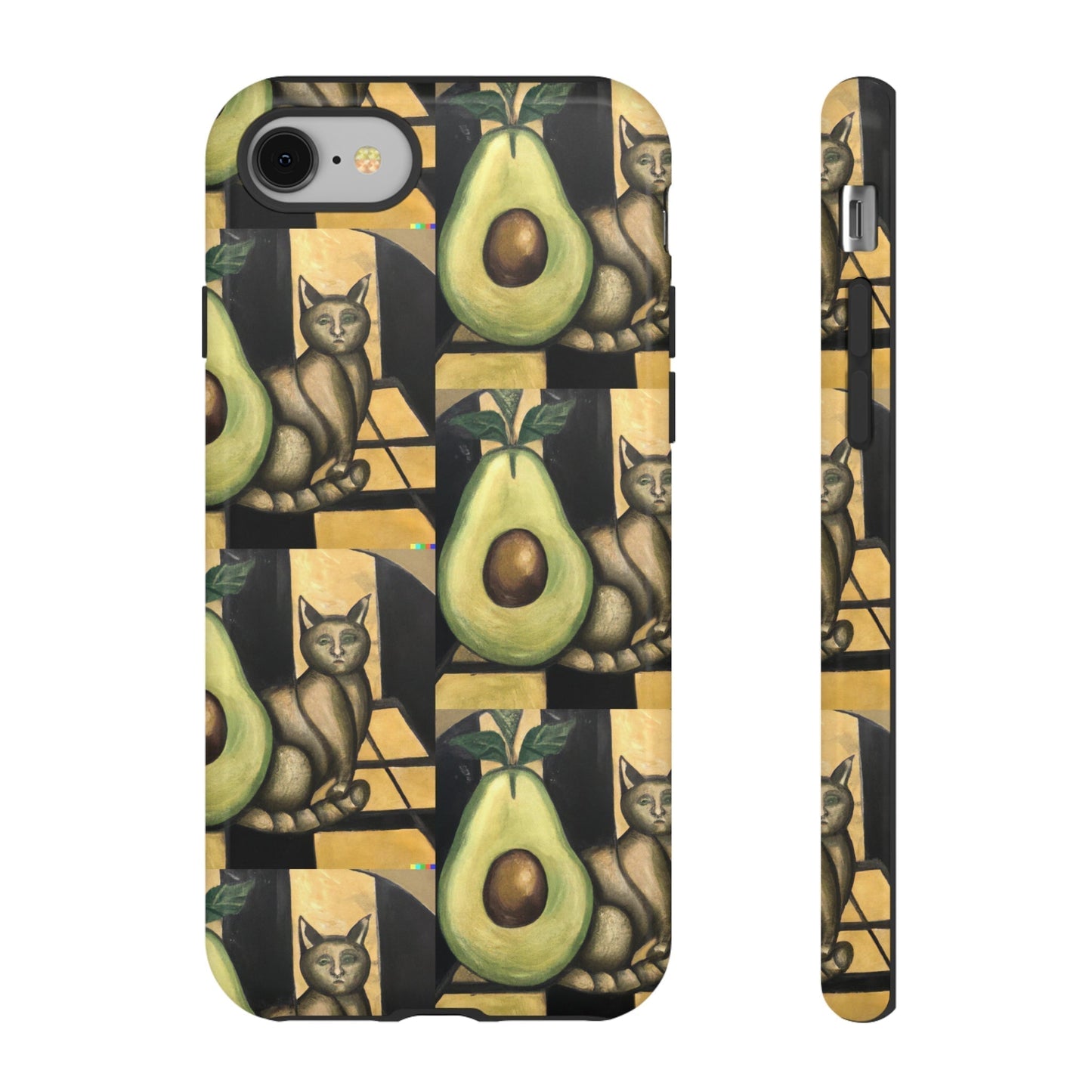 Phone Case-Cat Doesn't Notice Avocado | Tough-iPhone 8-Glossy-PhoneCaseBoss-Phone-Best-Phone-Cases