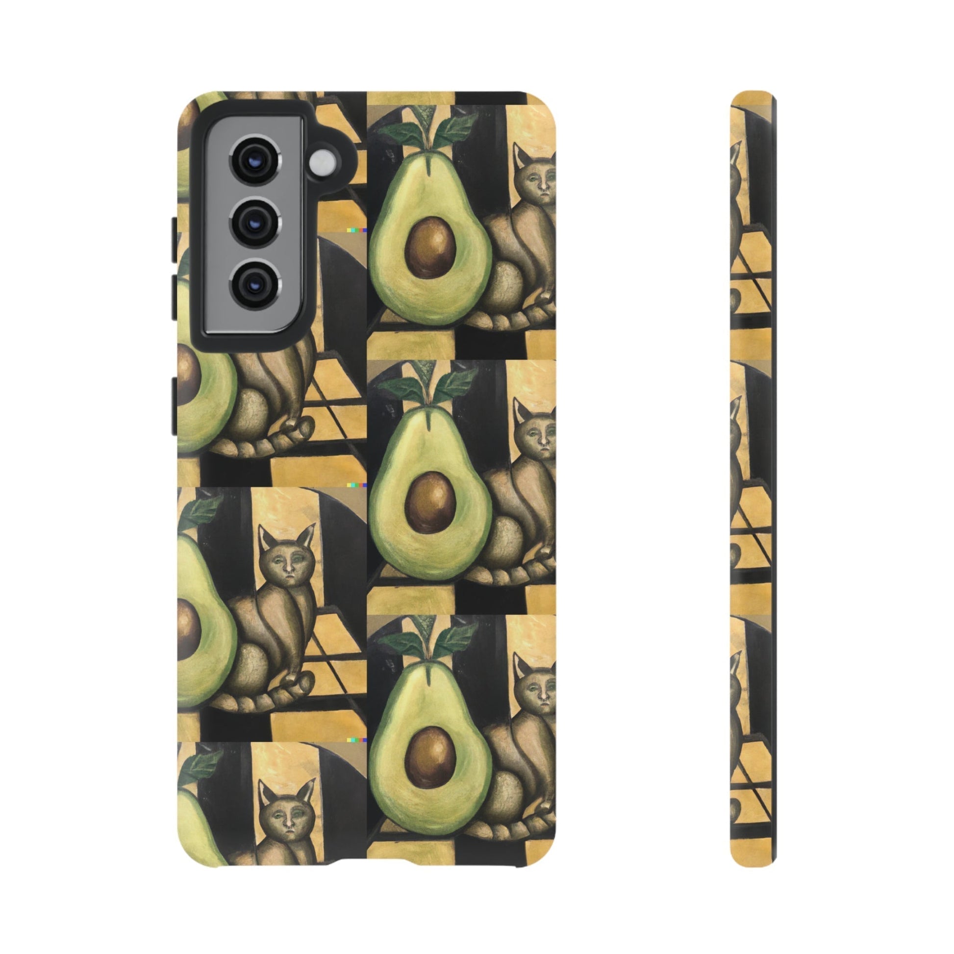 Phone Case-Cat Doesn't Notice Avocado | Tough-Samsung Galaxy S21-Matte-PhoneCaseBoss-Phone-Best-Phone-Cases