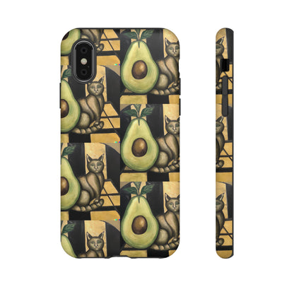 Phone Case-Cat Doesn't Notice Avocado | Tough-iPhone X-Matte-PhoneCaseBoss-Phone-Best-Phone-Cases