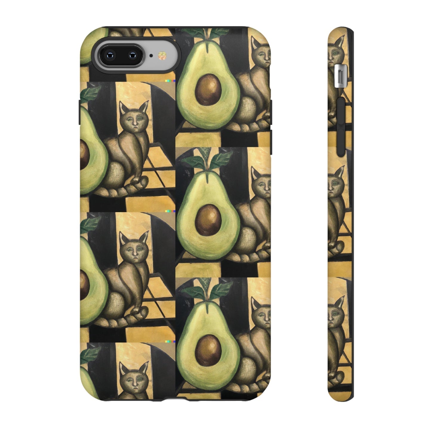 Phone Case-Cat Doesn't Notice Avocado | Tough-iPhone 8 Plus-Matte-PhoneCaseBoss-Phone-Best-Phone-Cases