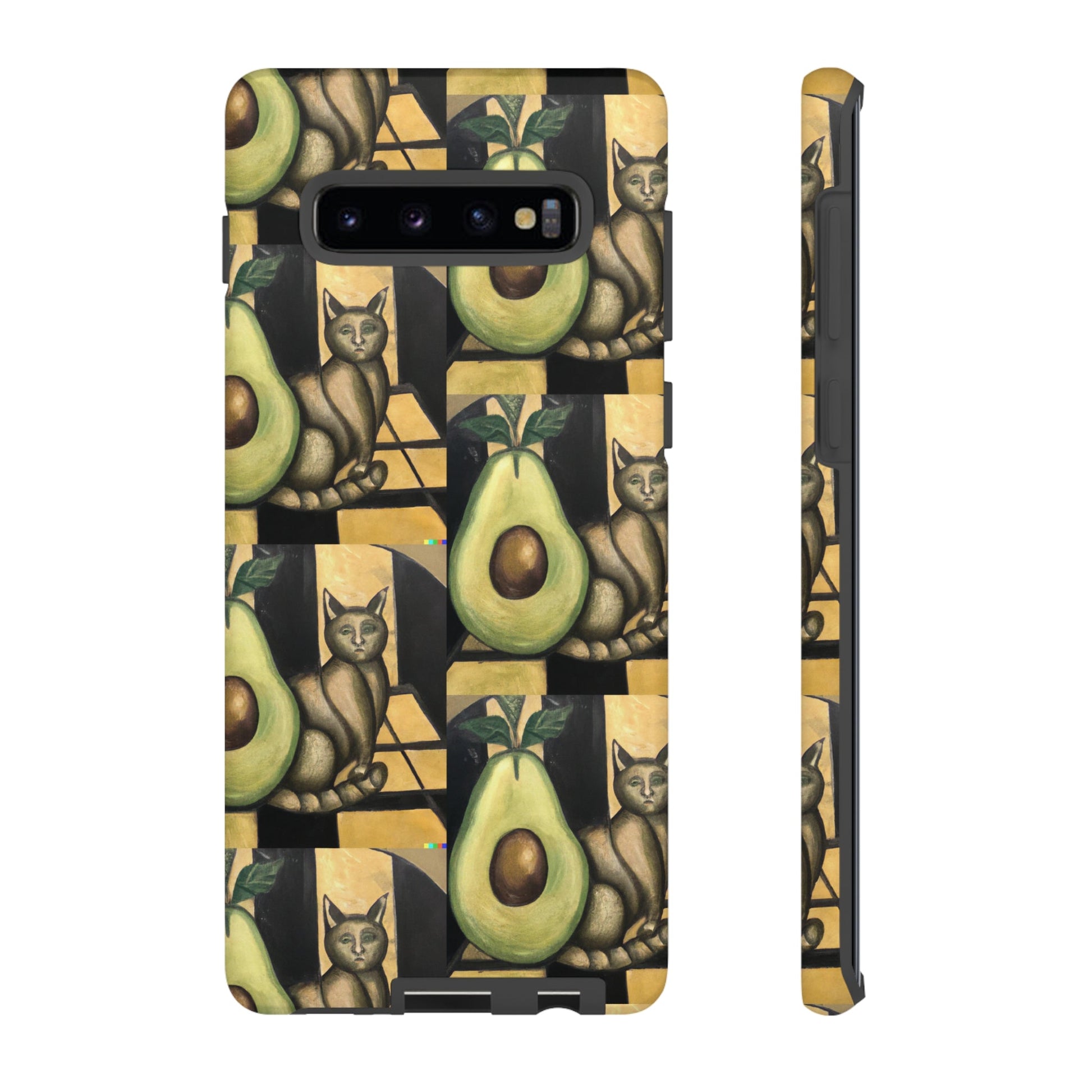 Phone Case-Cat Doesn't Notice Avocado | Tough-Samsung Galaxy S10 Plus-Matte-PhoneCaseBoss-Phone-Best-Phone-Cases