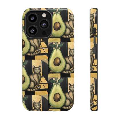 Phone Case-Cat Doesn't Notice Avocado | Tough-iPhone 13 Pro-Glossy-PhoneCaseBoss-Phone-Best-Phone-Cases