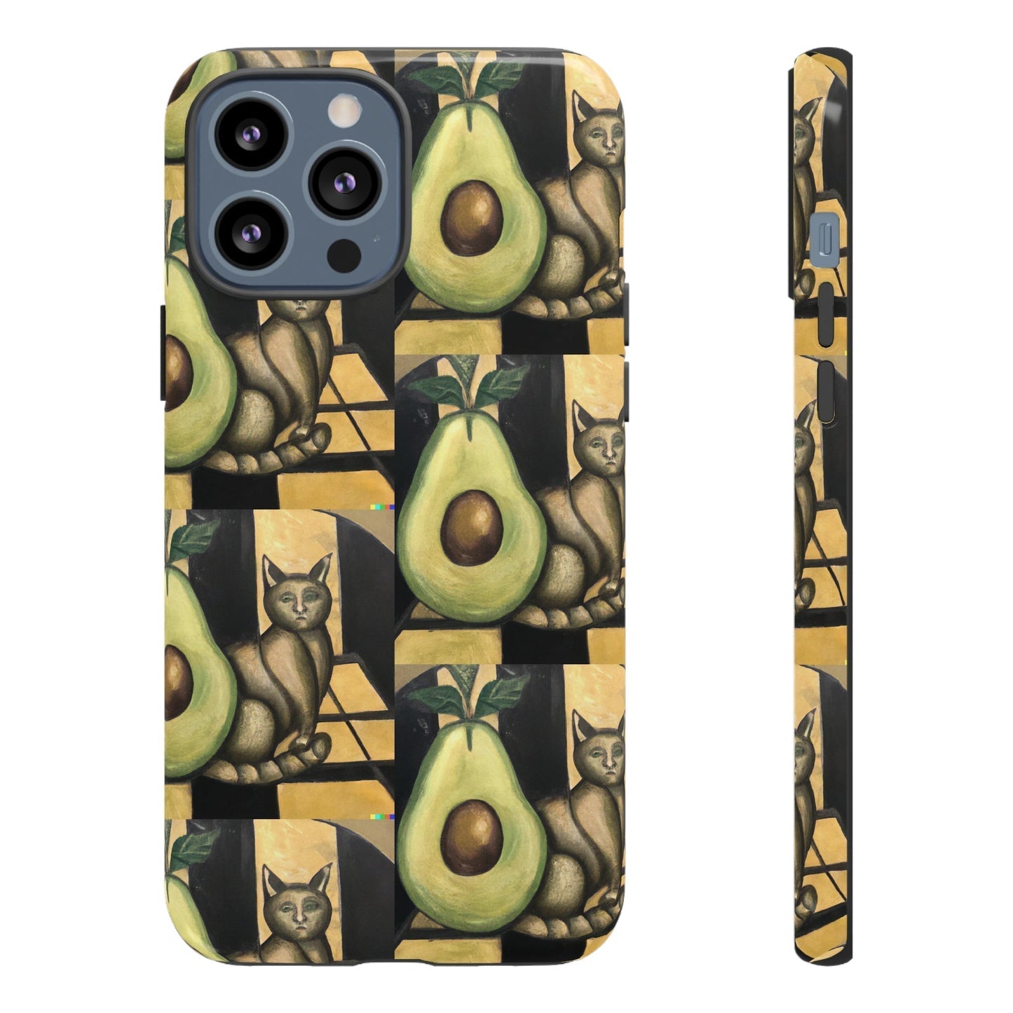 Phone Case-Cat Doesn't Notice Avocado | Tough-iPhone 13 Pro Max-Glossy-PhoneCaseBoss-Phone-Best-Phone-Cases