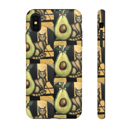 Phone Case-Cat Doesn't Notice Avocado | Tough-iPhone XS MAX-Matte-PhoneCaseBoss-Phone-Best-Phone-Cases