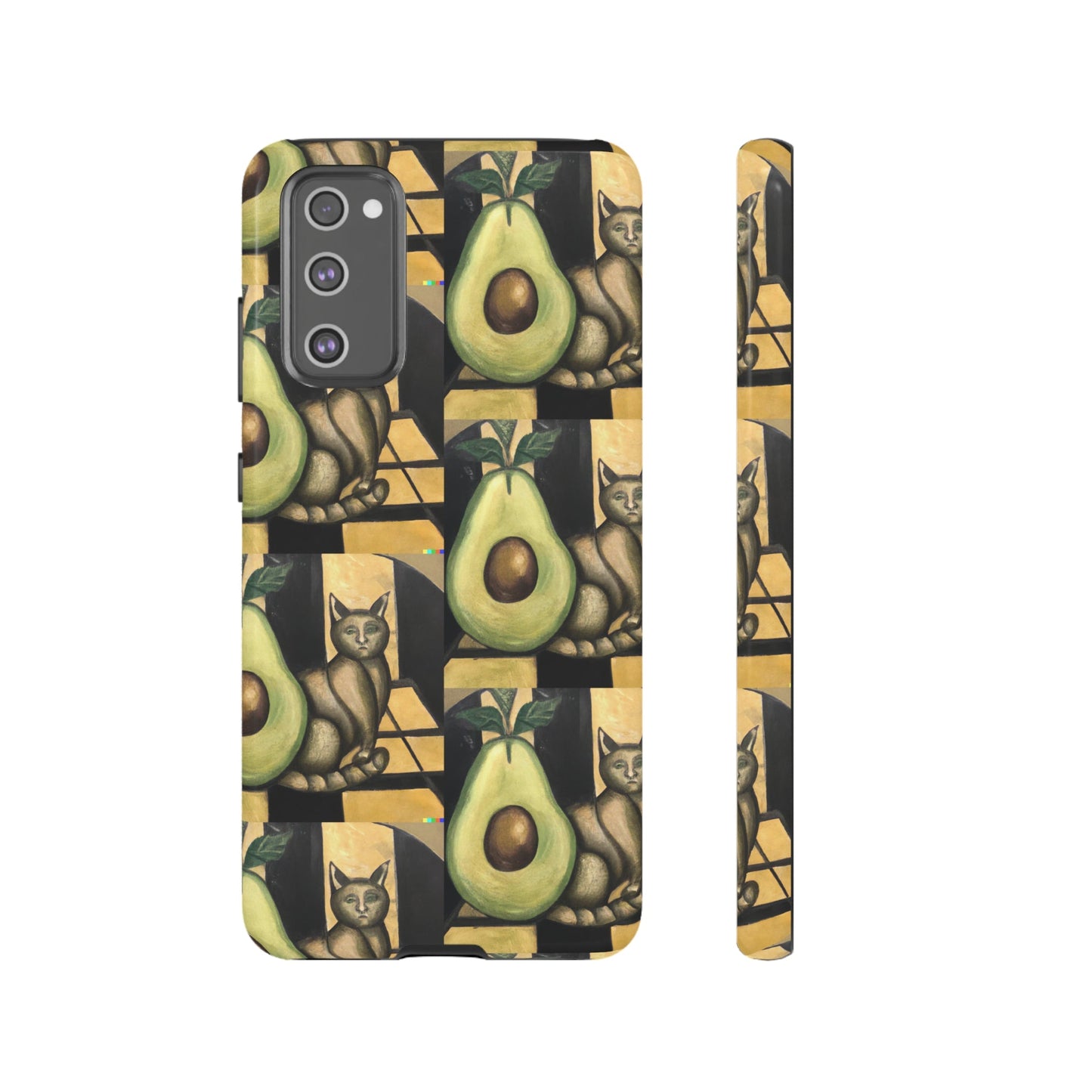 Phone Case-Cat Doesn't Notice Avocado | Tough-Samsung Galaxy S20 FE-Glossy-PhoneCaseBoss-Phone-Best-Phone-Cases