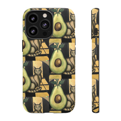 Phone Case-Cat Doesn't Notice Avocado | Tough-iPhone 13 Pro-Matte-PhoneCaseBoss-Phone-Best-Phone-Cases