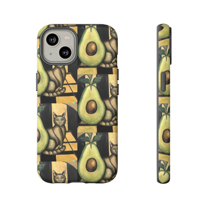 Phone Case-Cat Doesn't Notice Avocado | Tough-iPhone 14-Matte-PhoneCaseBoss-Phone-Best-Phone-Cases