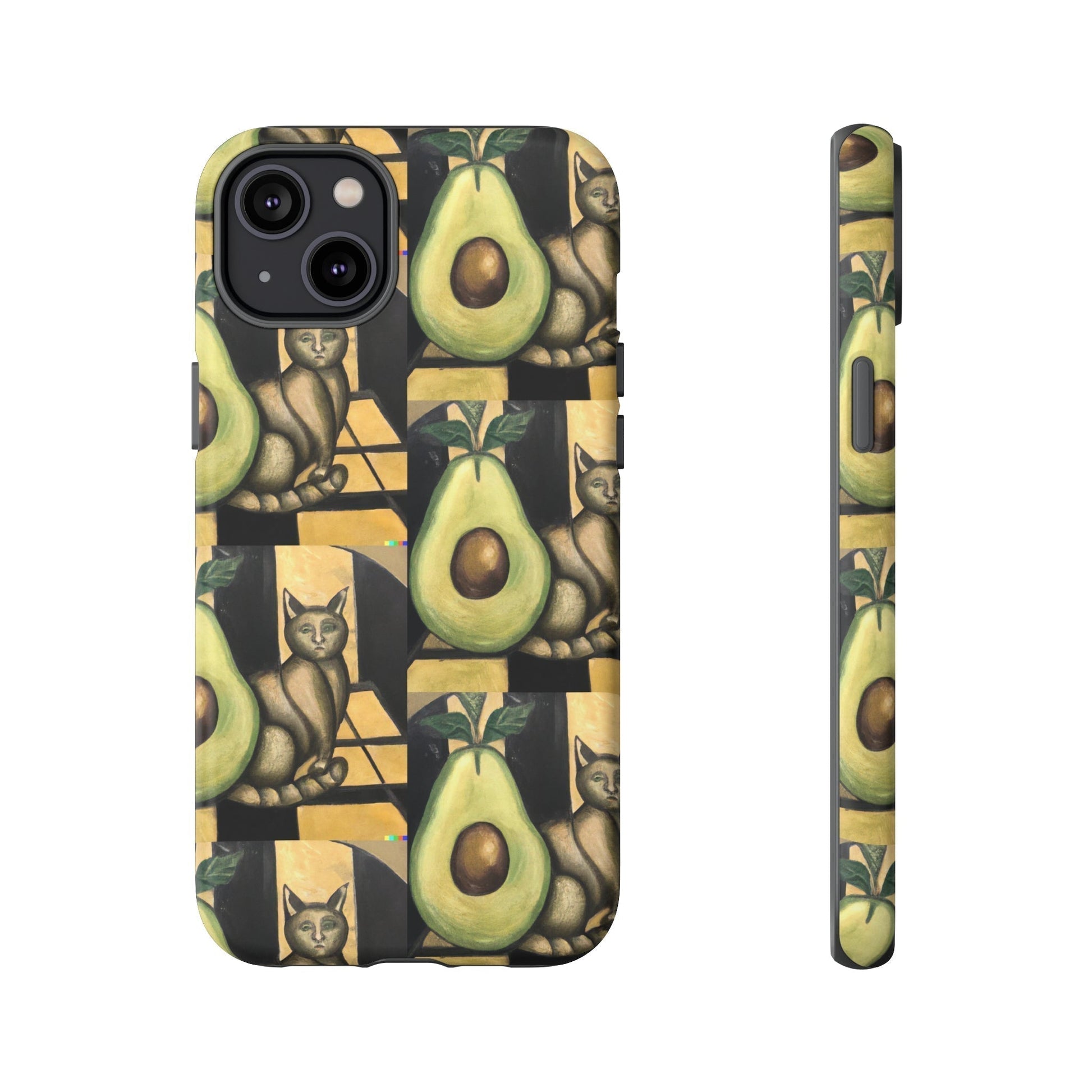 Phone Case-Cat Doesn't Notice Avocado | Tough-iPhone 14 Plus-Matte-PhoneCaseBoss-Phone-Best-Phone-Cases