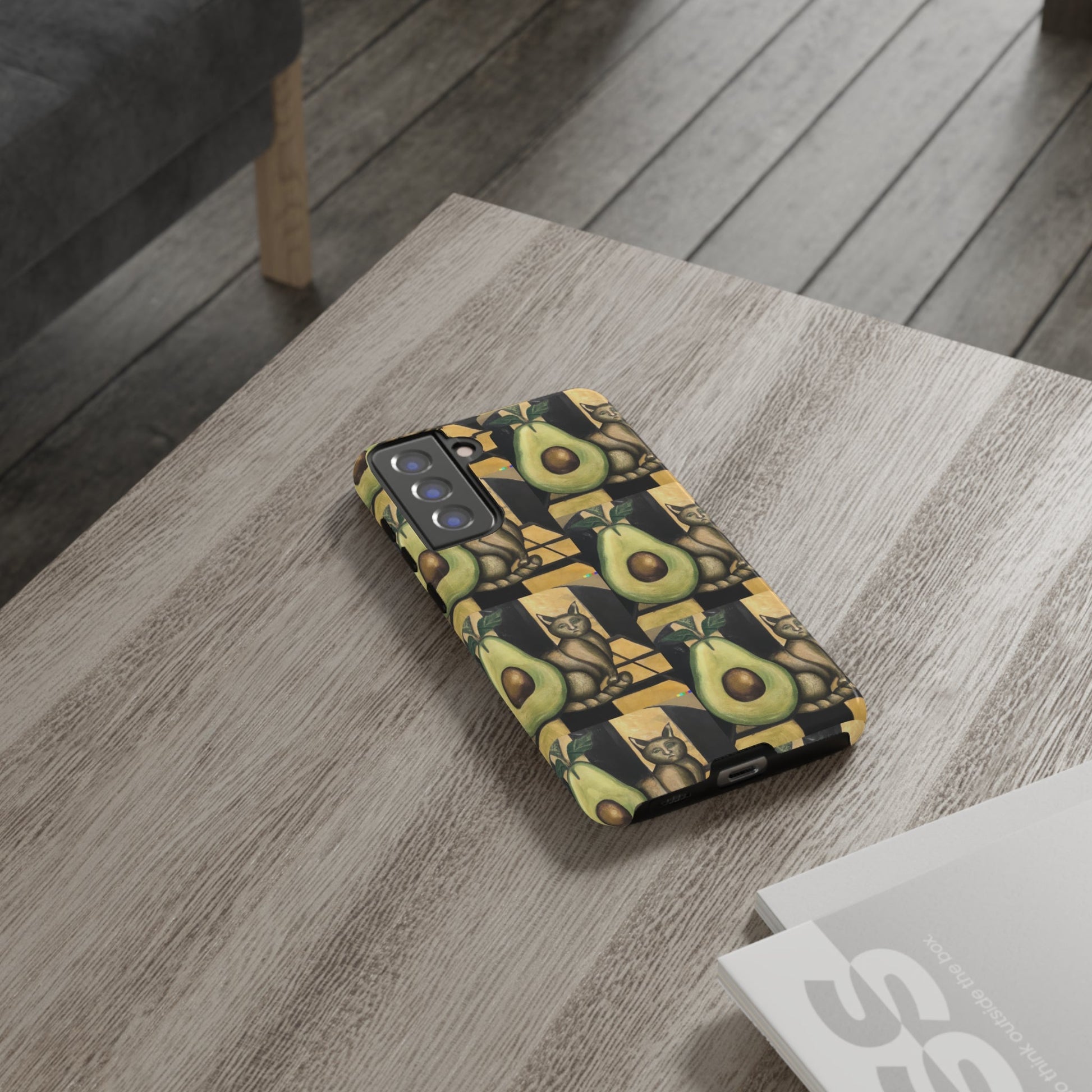 Phone Case-Cat Doesn't Notice Avocado | Tough-PhoneCaseBoss-Phone-Best-Phone-Cases