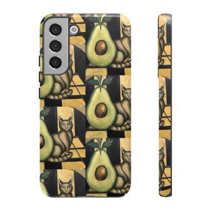 Phone Case-Cat Doesn't Notice Avocado | Tough-Samsung Galaxy S22 Plus-Glossy-PhoneCaseBoss-Phone-Best-Phone-Cases