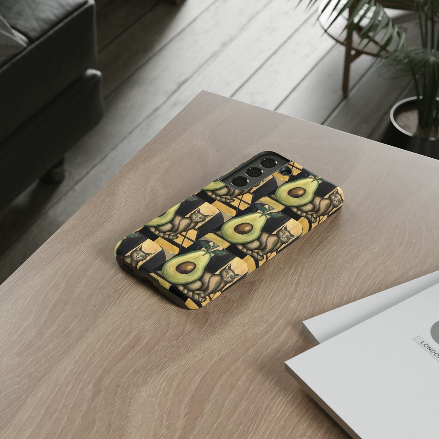 Phone Case-Cat Doesn't Notice Avocado | Tough-PhoneCaseBoss-Phone-Best-Phone-Cases