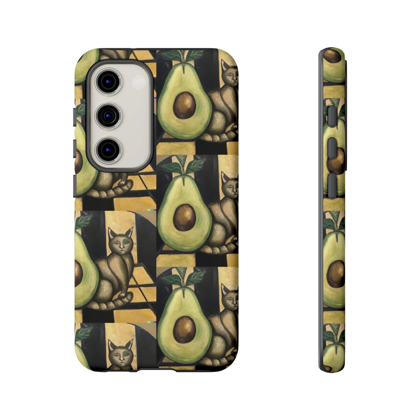 Phone Case-Cat Doesn't Notice Avocado | Tough-Samsung Galaxy S23-Matte-PhoneCaseBoss-Phone-Best-Phone-Cases