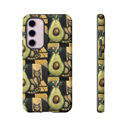 Phone Case-Cat Doesn't Notice Avocado | Tough-Samsung Galaxy S23 Plus-Matte-PhoneCaseBoss-Phone-Best-Phone-Cases