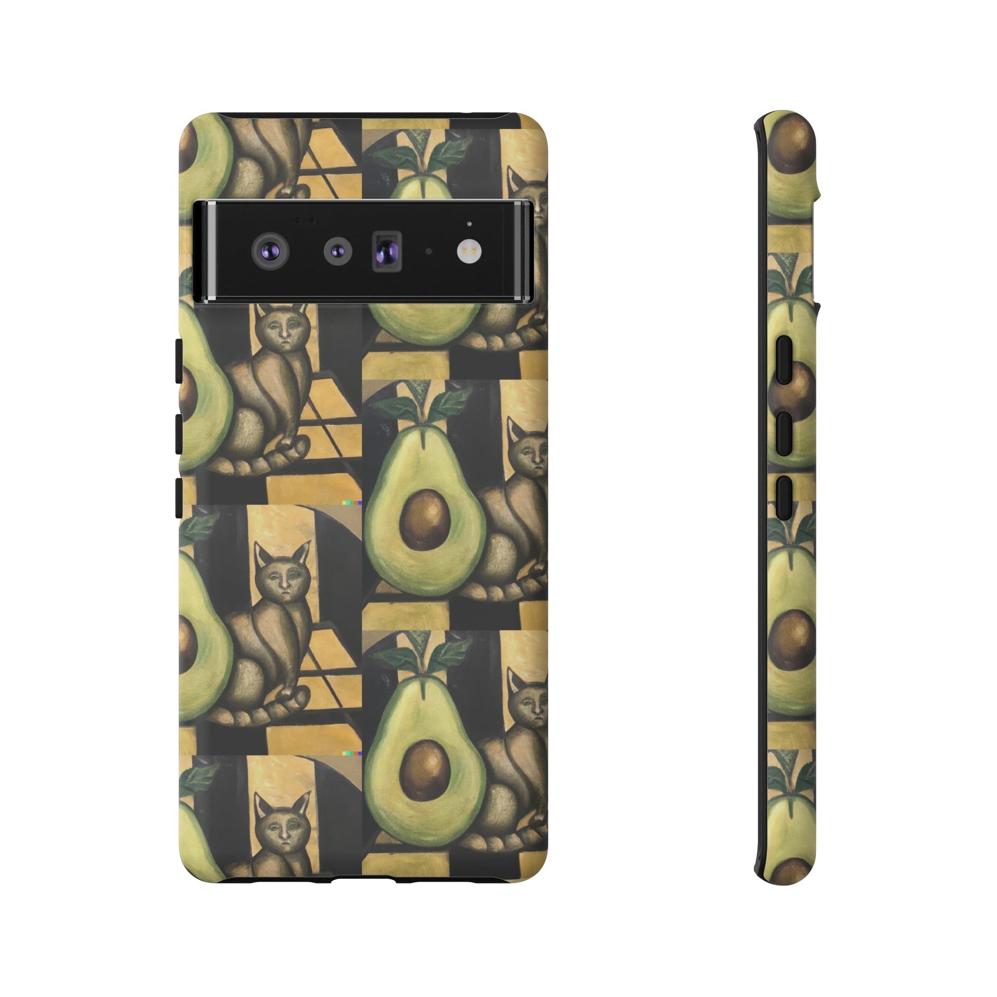 Phone Case-Cat Doesn't Notice Avocado | Tough-Google Pixel 6 Pro-Matte-PhoneCaseBoss-Phone-Best-Phone-Cases