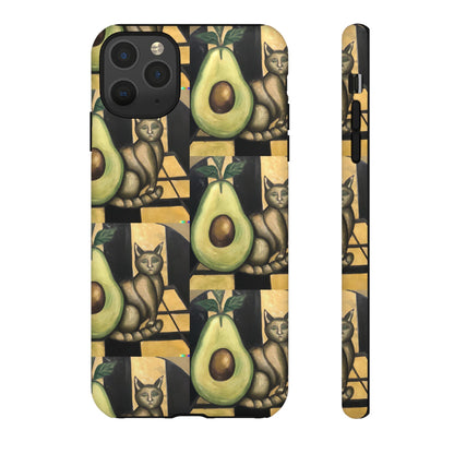 Phone Case-Cat Doesn't Notice Avocado | Tough-iPhone 11 Pro Max-Matte-PhoneCaseBoss-Phone-Best-Phone-Cases