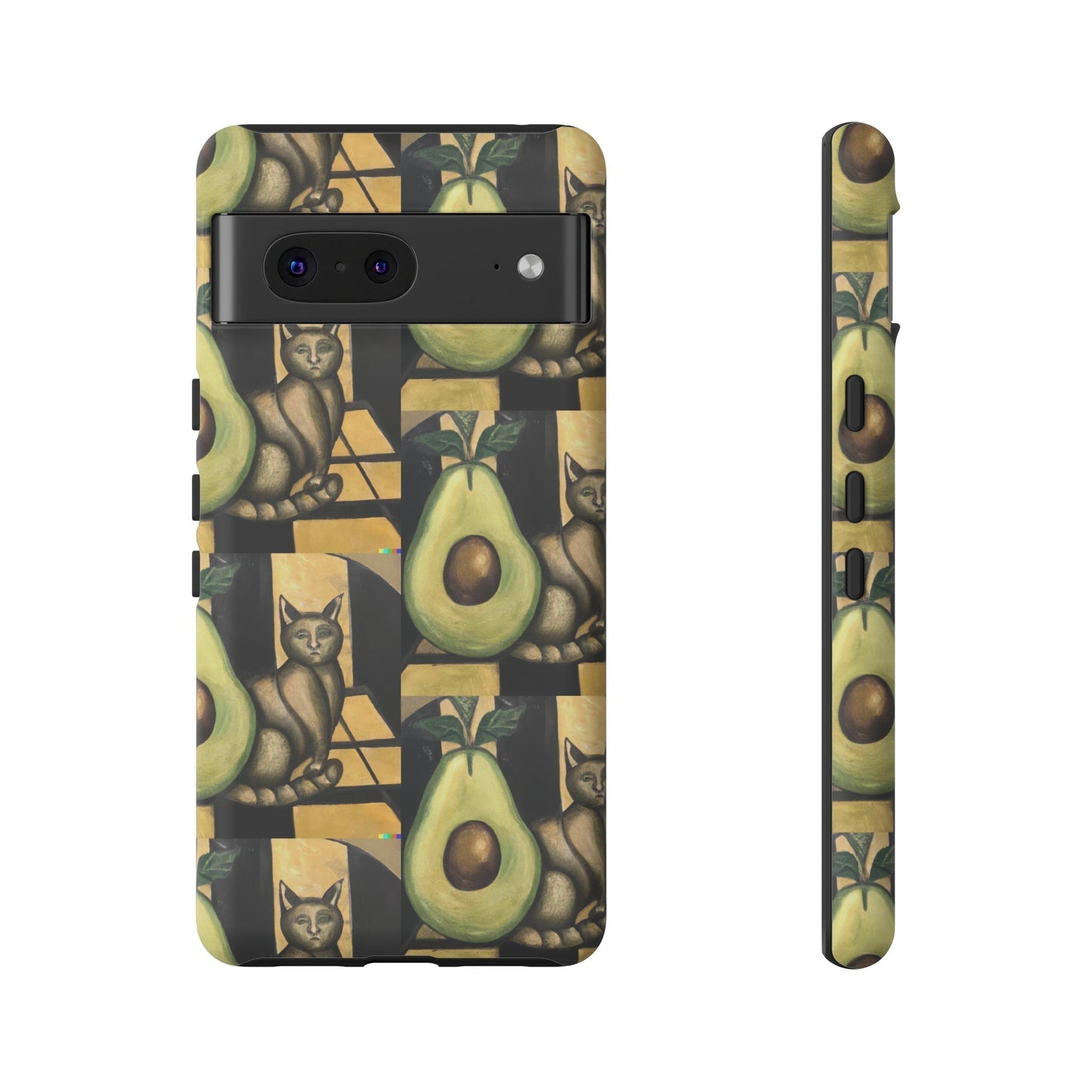 Phone Case-Cat Doesn't Notice Avocado | Tough-Google Pixel 7-Matte-PhoneCaseBoss-Phone-Best-Phone-Cases