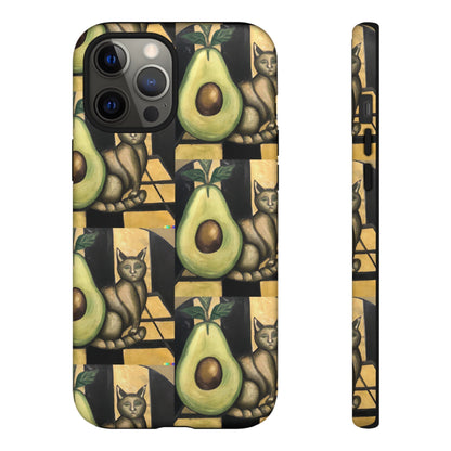 Phone Case-Cat Doesn't Notice Avocado | Tough-iPhone 12 Pro Max-Matte-PhoneCaseBoss-Phone-Best-Phone-Cases