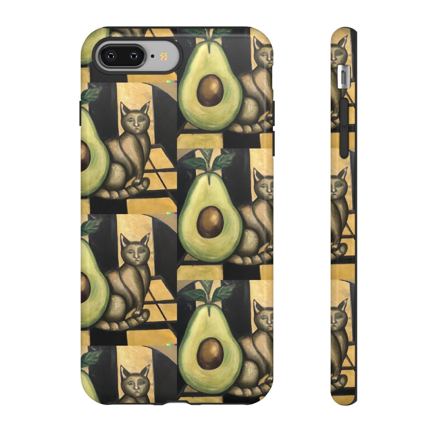 Phone Case-Cat Doesn't Notice Avocado | Tough-iPhone 8 Plus-Glossy-PhoneCaseBoss-Phone-Best-Phone-Cases