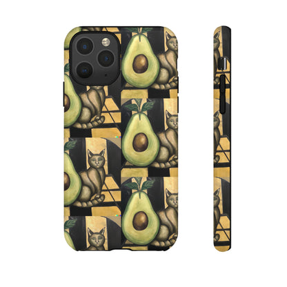 Phone Case-Cat Doesn't Notice Avocado | Tough-iPhone 11 Pro-Glossy-PhoneCaseBoss-Phone-Best-Phone-Cases