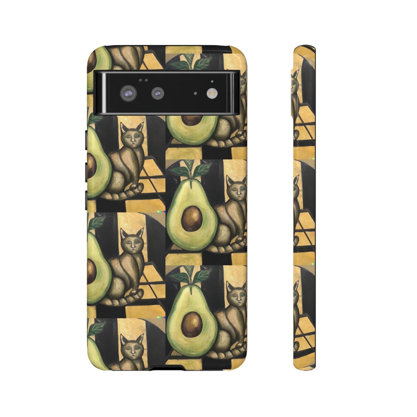 Phone Case-Cat Doesn't Notice Avocado | Tough-Google Pixel 6-Glossy-PhoneCaseBoss-Phone-Best-Phone-Cases