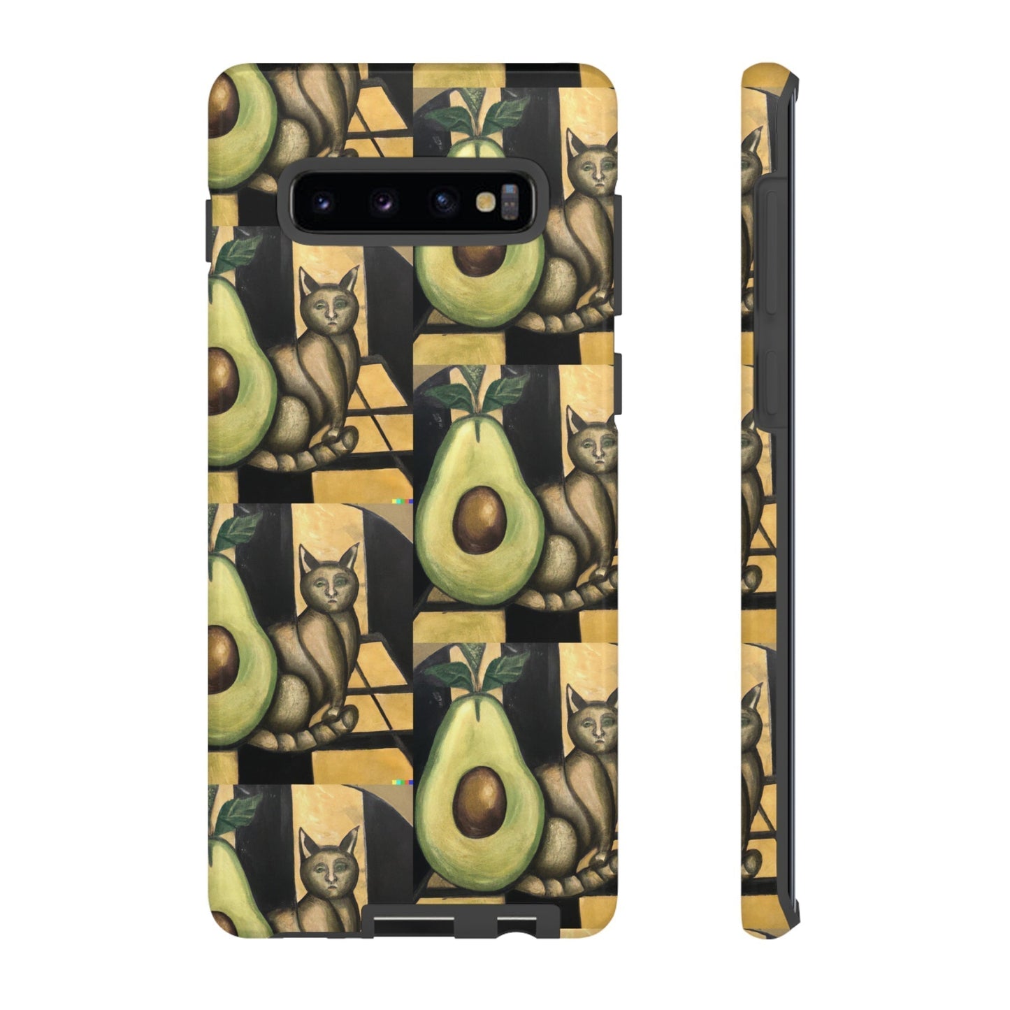 Phone Case-Cat Doesn't Notice Avocado | Tough-Samsung Galaxy S10 Plus-Glossy-PhoneCaseBoss-Phone-Best-Phone-Cases